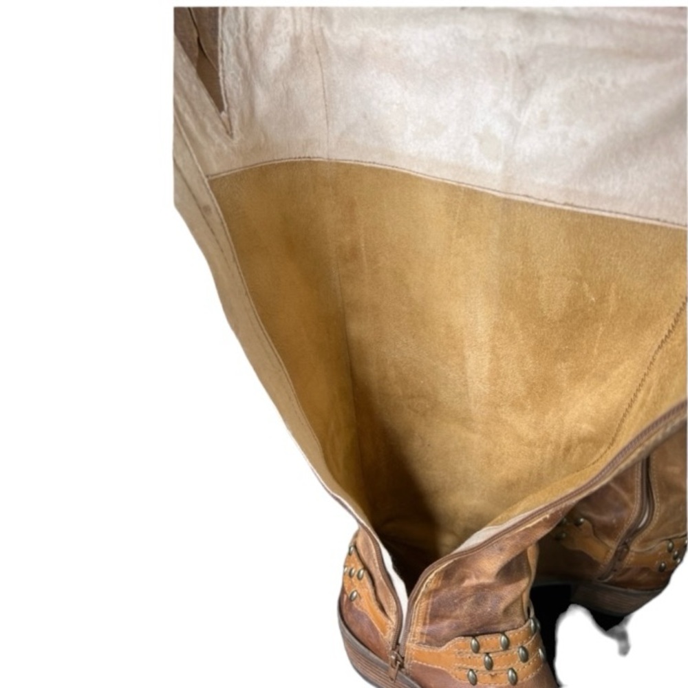 Antonio Melani Boots Distressed Cowboy Equestrian Leather Western Brown 9.5 - Picture 13 of 15